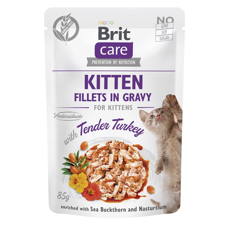 Brit Care Cat Kitten Fillets in Gravy Tender Turkey 85g