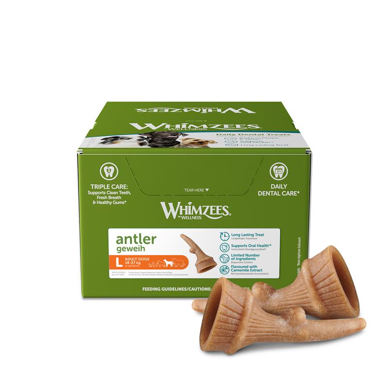 Whimzees Antler/Geweih L im Display (22 Stk.)