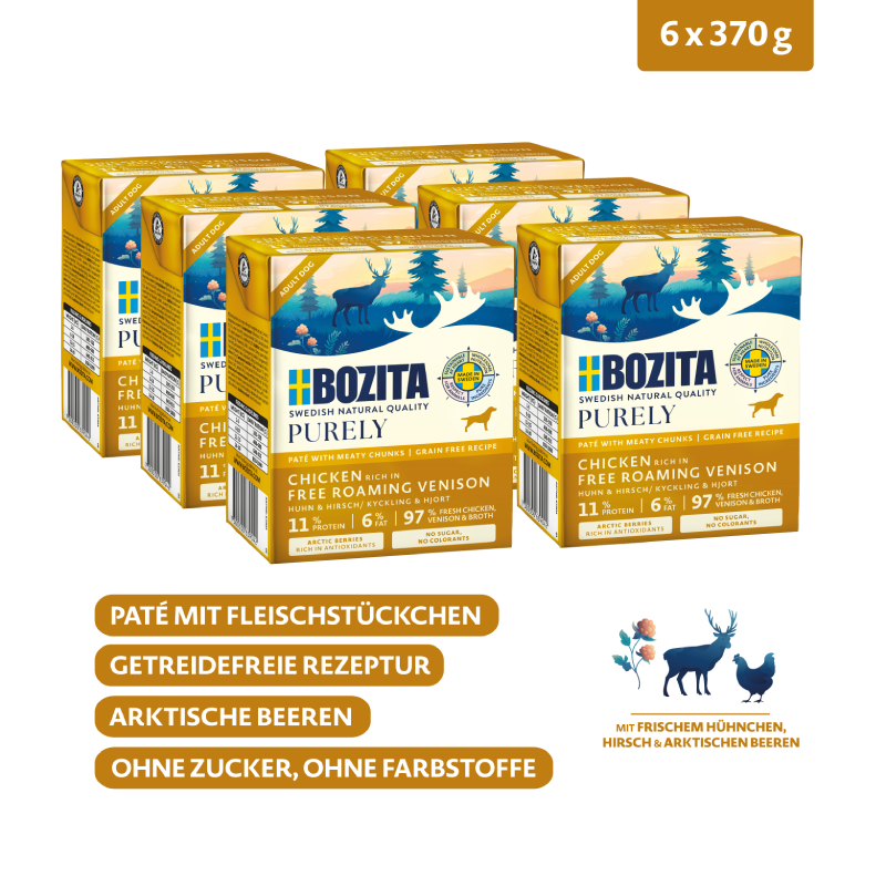 Bozita Purely Paté mit Hirsch 370 g Tetra