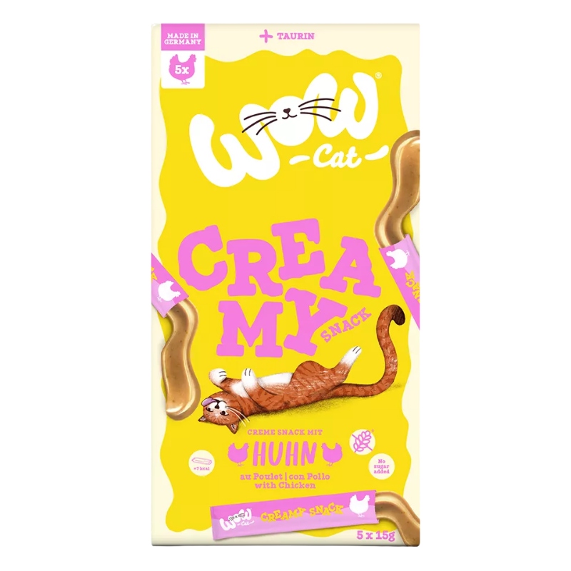 Wow Cat Creamy Snack mit Huhn 5x15g