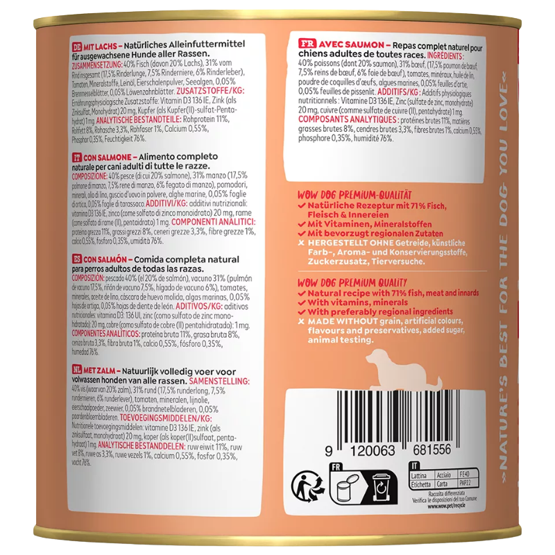 Wow Dog Dose Adult Lachs 800g