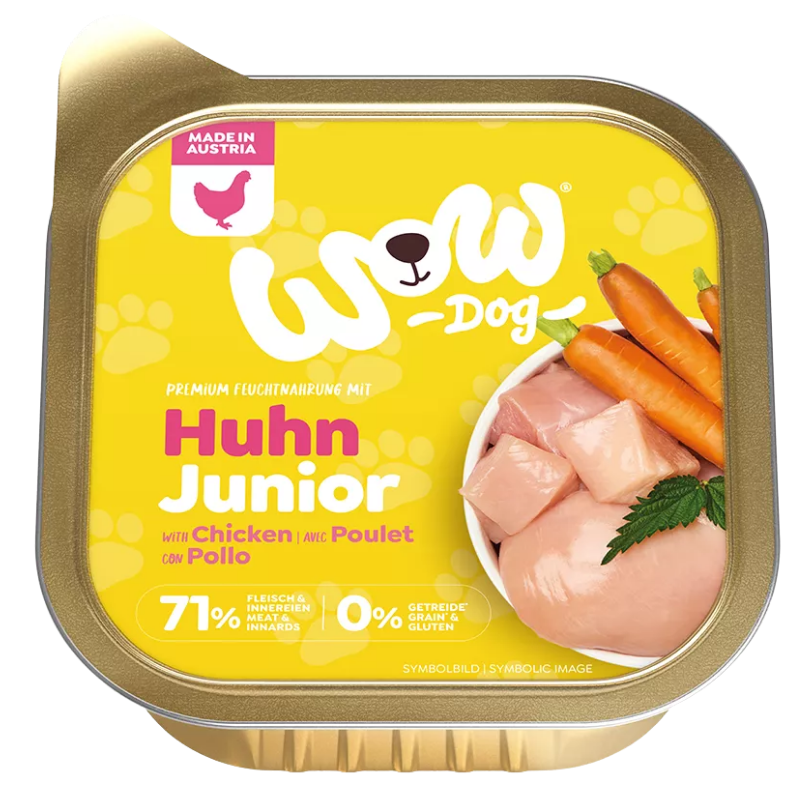 Wow Dog Schale Junior Huhn 150g