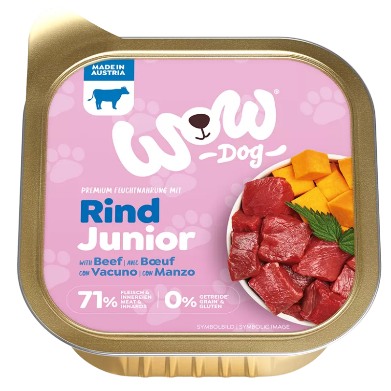 Wow Dog Schale Junior Rind 150g
