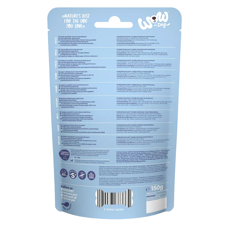 Wow Dog Superfood Soft Cubes Huhn 150 g