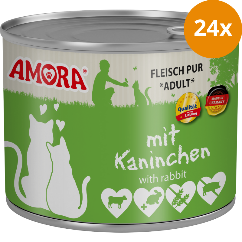 AMORA Fleisch Pur Adult Kaninchen 24 x 200 g