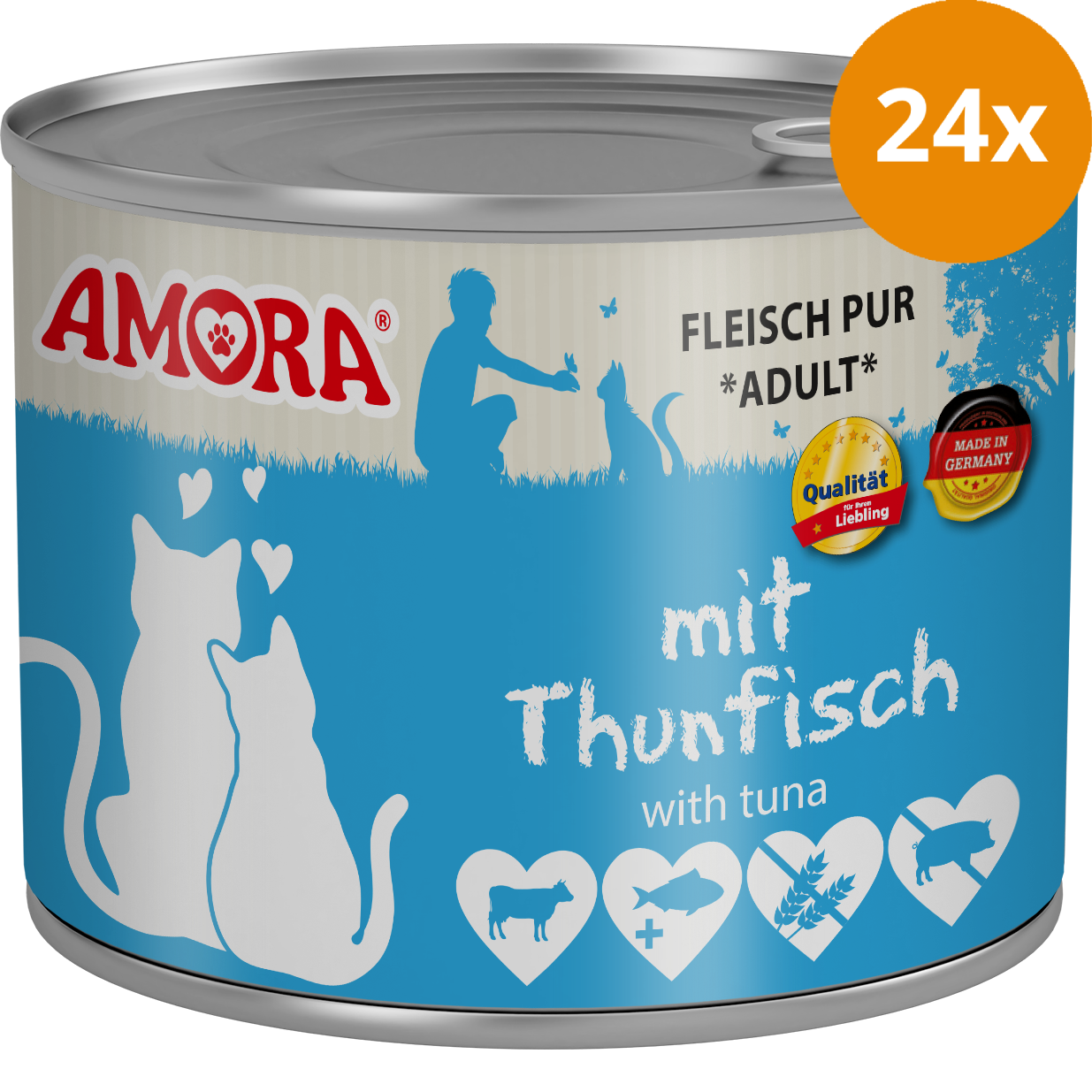 AMORA Fleisch Pur Adult Thunfisch 24 x 200 g