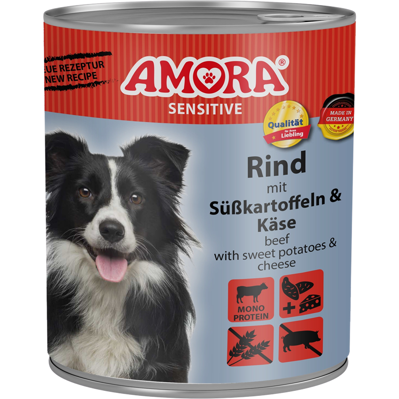 AMORA Sensitive Rind & Süßkartoffel 800 g