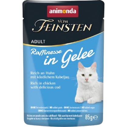 Animonda vom Feinsten Raffinesse in Gelee Adult reich an Huhn mit Kabeljau 85 g
