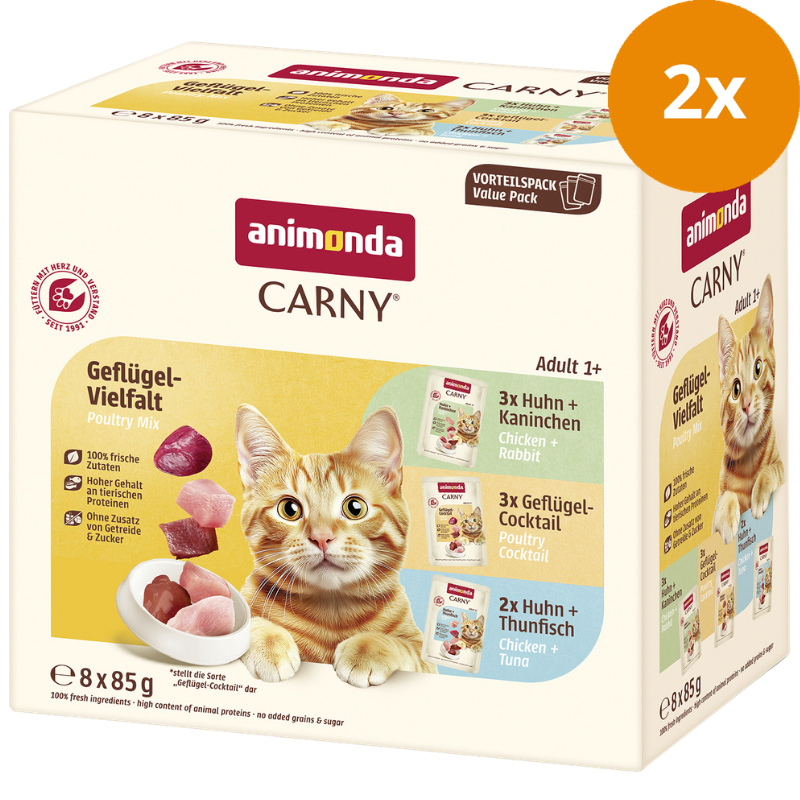 animonda Carny Adult Geflügel-Mix mit 8 Frischebeuteln 680 g