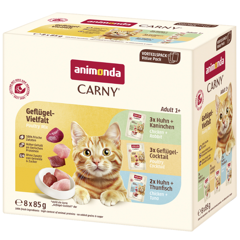 animonda Carny Adult Geflügel-Mix mit 8 Frischebeuteln 680 g