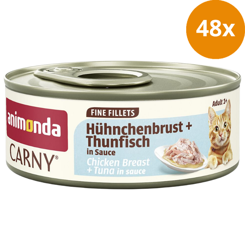 Animonda Cat Carny Fine Fillets Adult Hühnchenbrust & Thunfisch in Sauce 60 g