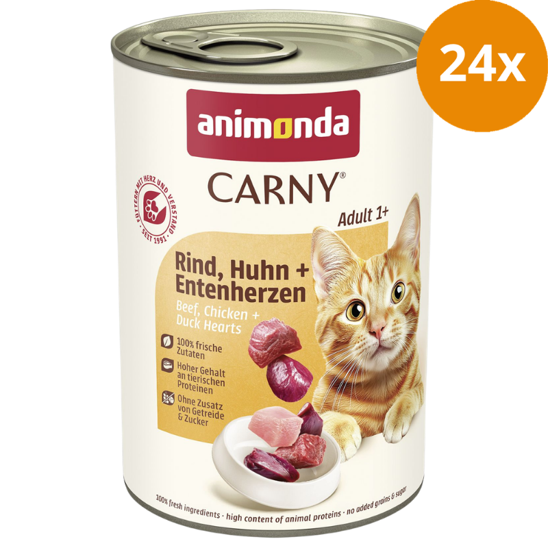 animonda Carny Rind, Huhn + Entenherzen 400 g