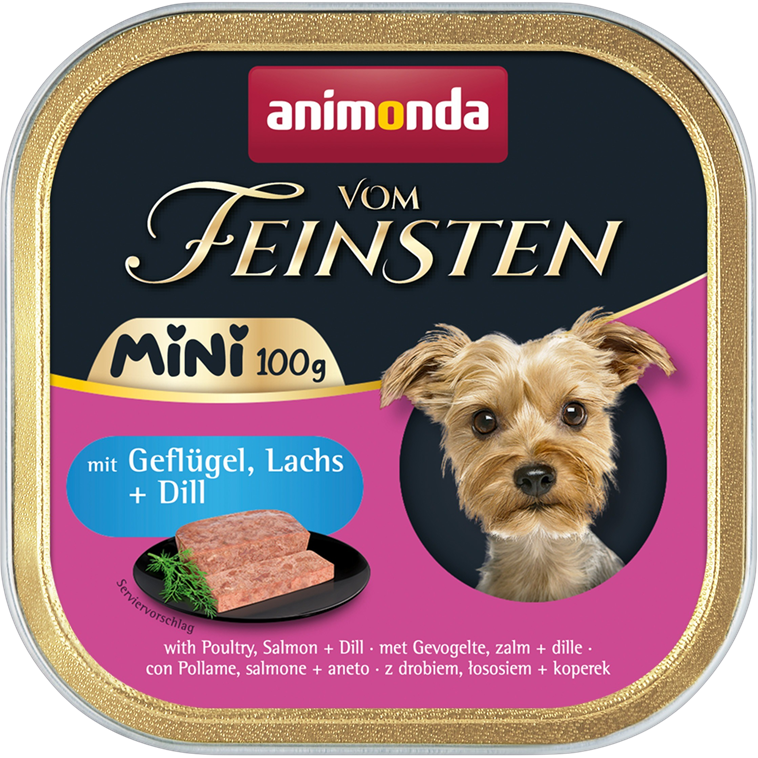 animonda Dog vom Feinsten Mini Adult Geflügel, Lachs & Dill 100 g