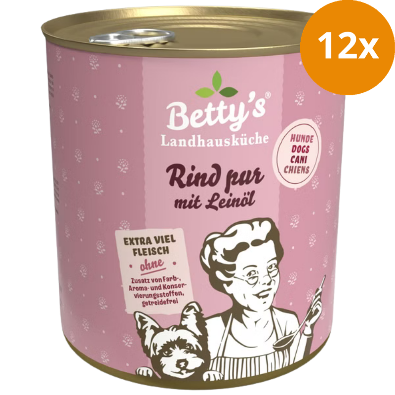 Bettys Landhausküche Hund Rind pur mit Leinöl 800 g