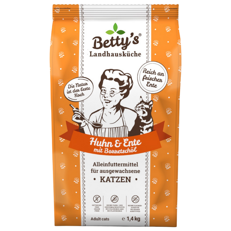 Bettys Landhausküche Katze Adult Trocken Huhn & Ente