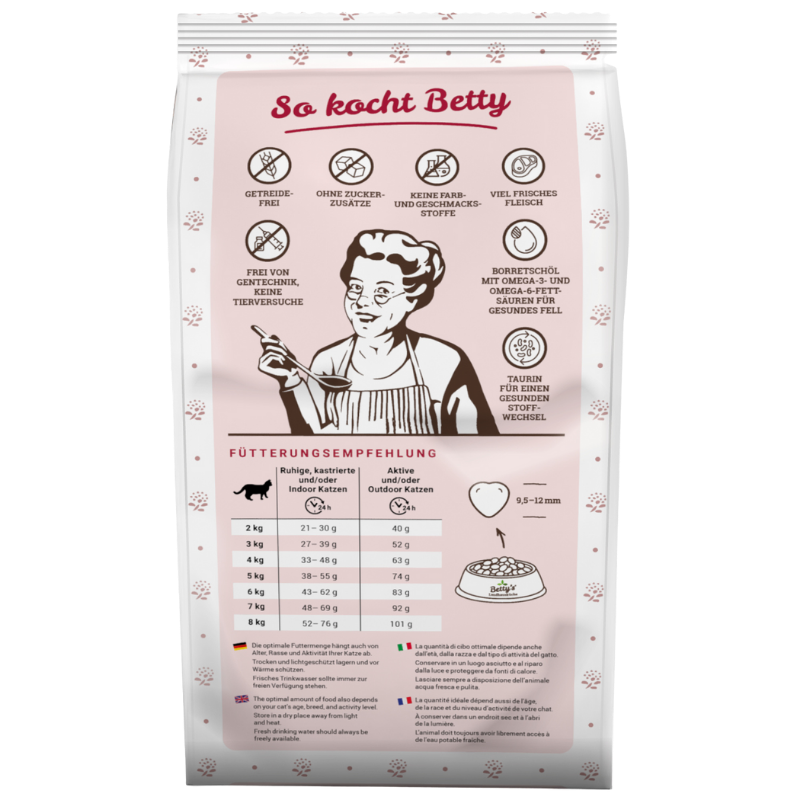 Bettys Landhausküche Katze Adult Trocken Rind pur