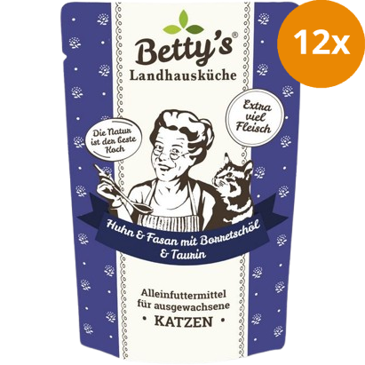 Bettys Landhausküche Katze FB Huhn & Fasan mit Borretschöl 100 g