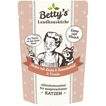 Bettys Landhausküche Katze FB Huhn & Lachs mit Borretschöl 100 g