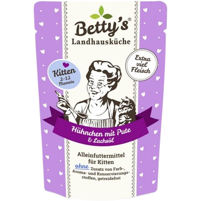Bettys Landhausküche Katze FB Kitten Hühnchen mit Pute 100 g