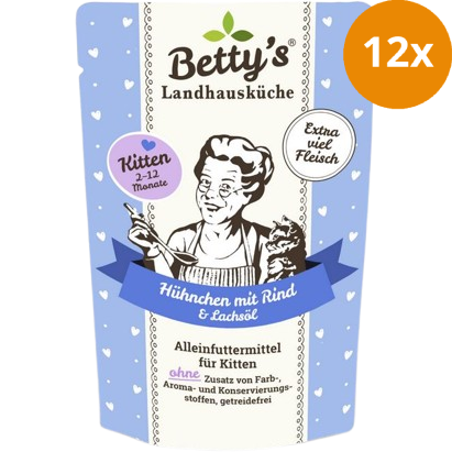 Bettys Landhausküche Katze FB Kitten Hühnchen mit Rind 100 g
