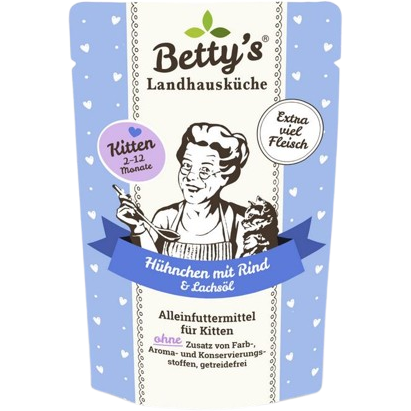 Bettys Landhausküche Katze FB Kitten Hühnchen mit Rind 100 g