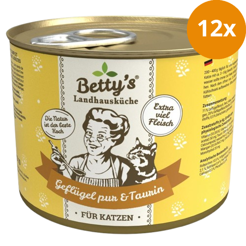 Bettys Landhausküche Katze Dose Geflügel pur 200 g