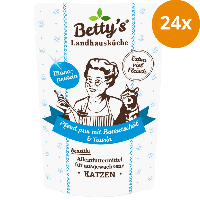 Bettys Landhausküche Katze Pouch Pferd Pur 100 g