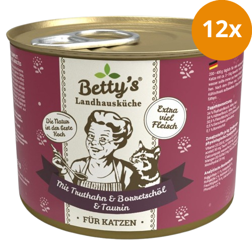 Bettys Landhausküche Katze Dose Truthahn & Borretschöl 200 g