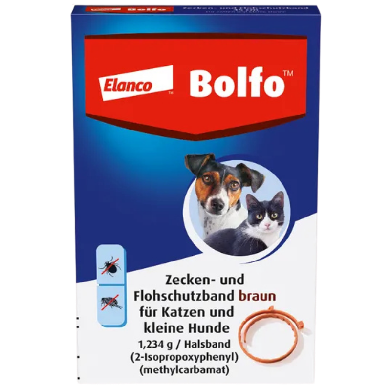 Bolfo Flohschutzhalsband kleiner Hund und Katze, 35 cm, braun