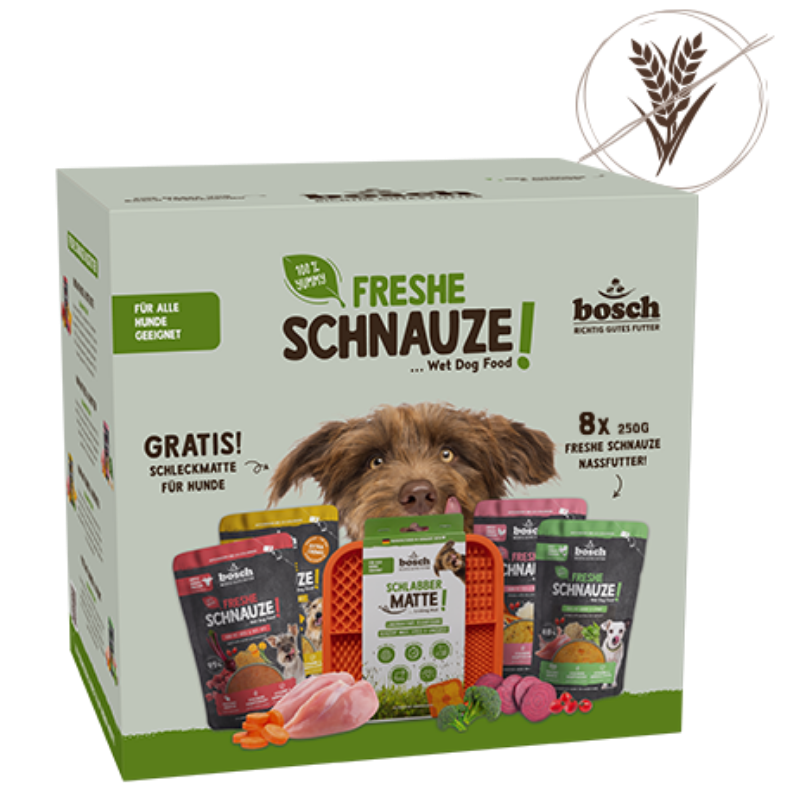 Bosch Freshe Schnauze Aktionsbox Nassfutter + Schleckmatte