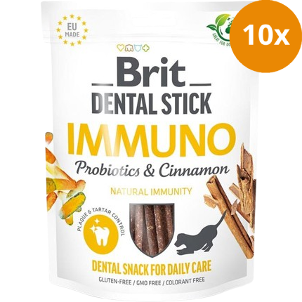 Brit Dog Snack Dental Stick Immuno - Probiotics & Cinnamon 251g