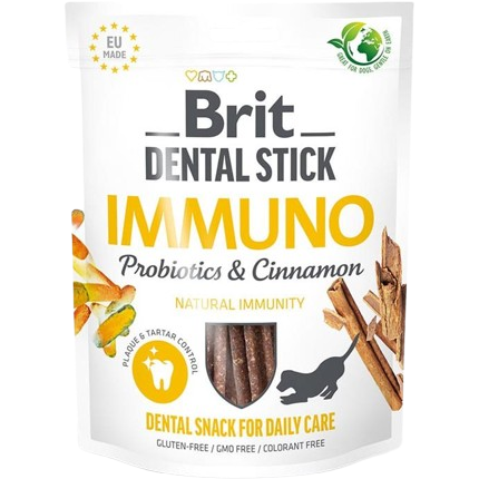 Brit Dog Snack Dental Stick Immuno - Probiotics & Cinnamon 251g