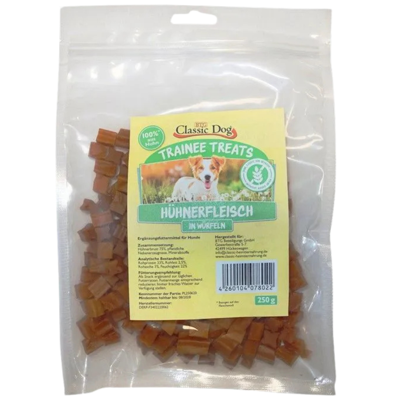 BTG Classic Dog Trainee Treats Hühnerfleischwürfel 250 g