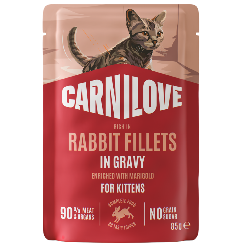 Carnilove Cat PB Gravy Kitten Rabbit 85 g
