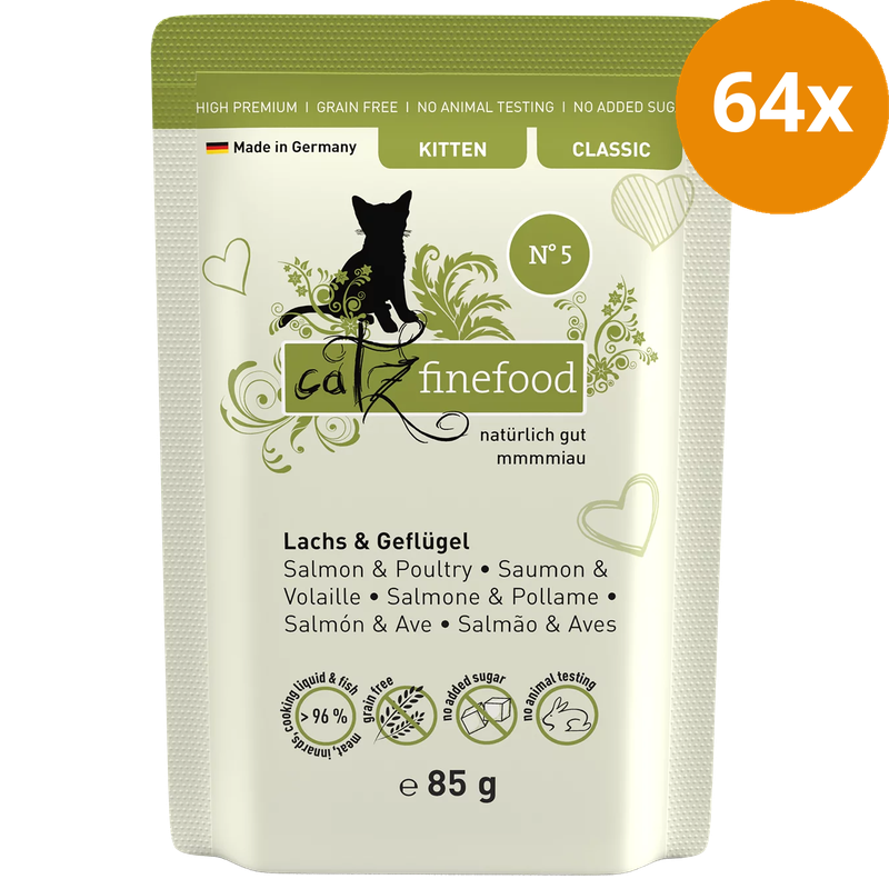 catz finefood CLASSIC KITTEN No. 05 Lachs & Geflügel 85 g
