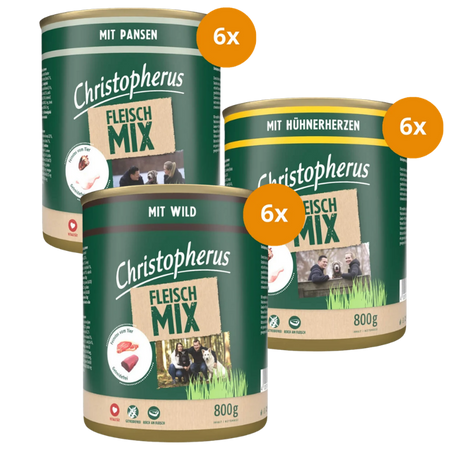 Christopherus Hundenassfutter 800 g - Mix Sparpaket