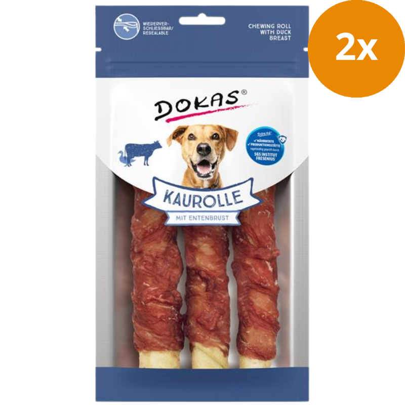 Dokas Dog Kaurolle Entenbrust Medium 150 g | Hundesnack