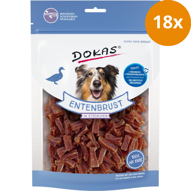 DOKAS Entenbrust in Stückchen 200 g | Hundesnack