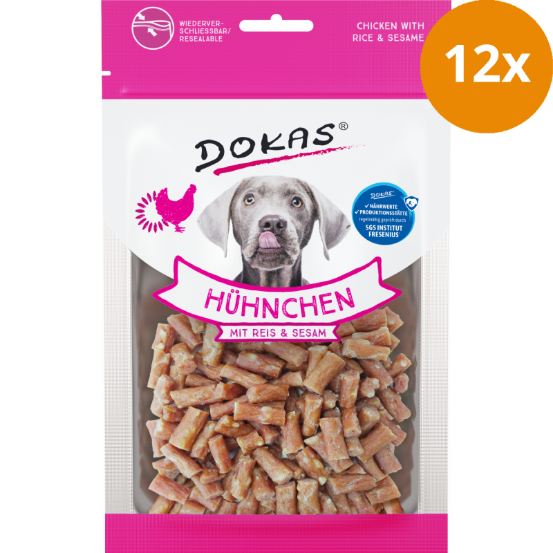 DOKAS Hühnchen mit Reis & Sesam 70 g | Hundesnack