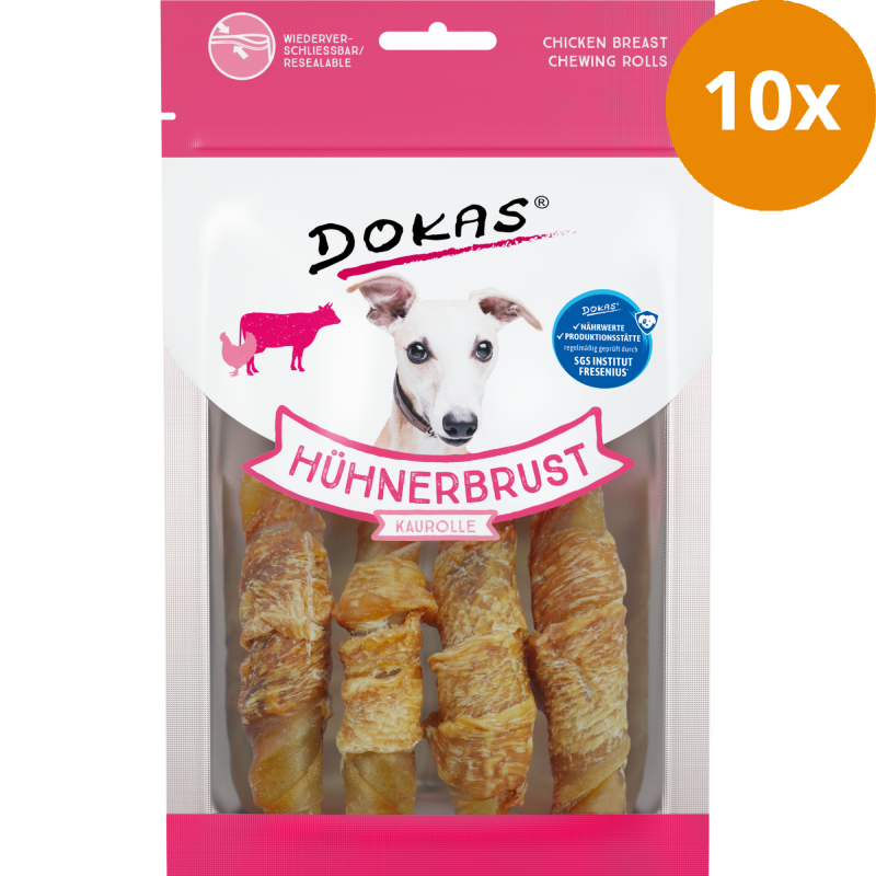 DOKAS Hühnerbrust Kaurolle 90 g | Hundesnack