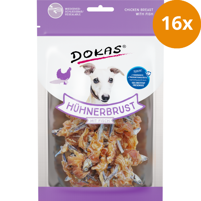 DOKAS Hühnerbrust mit Fisch 70 g | Hundesnack