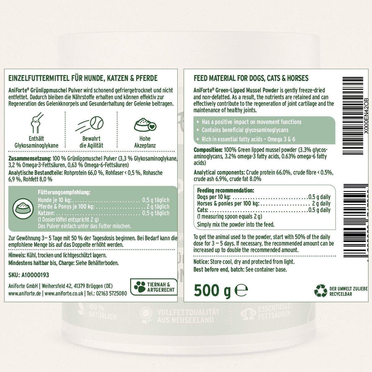 AniForte Grünlippmuschel Pulver