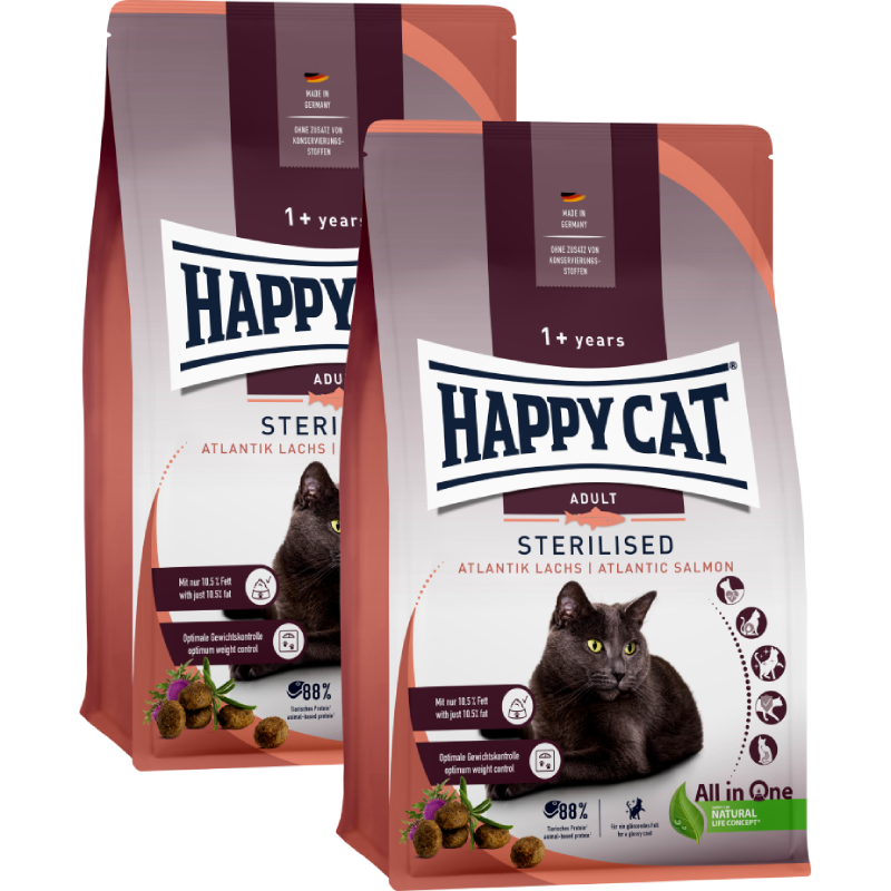 Sparpaket Happy Cat Sterilised Atlantik Lachs 2 x 10 kg