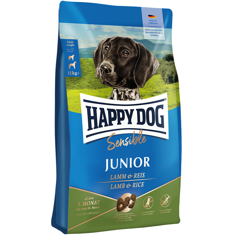 Kombipaket Happy Dog Sensible Junior Lamm & Reis "Active"