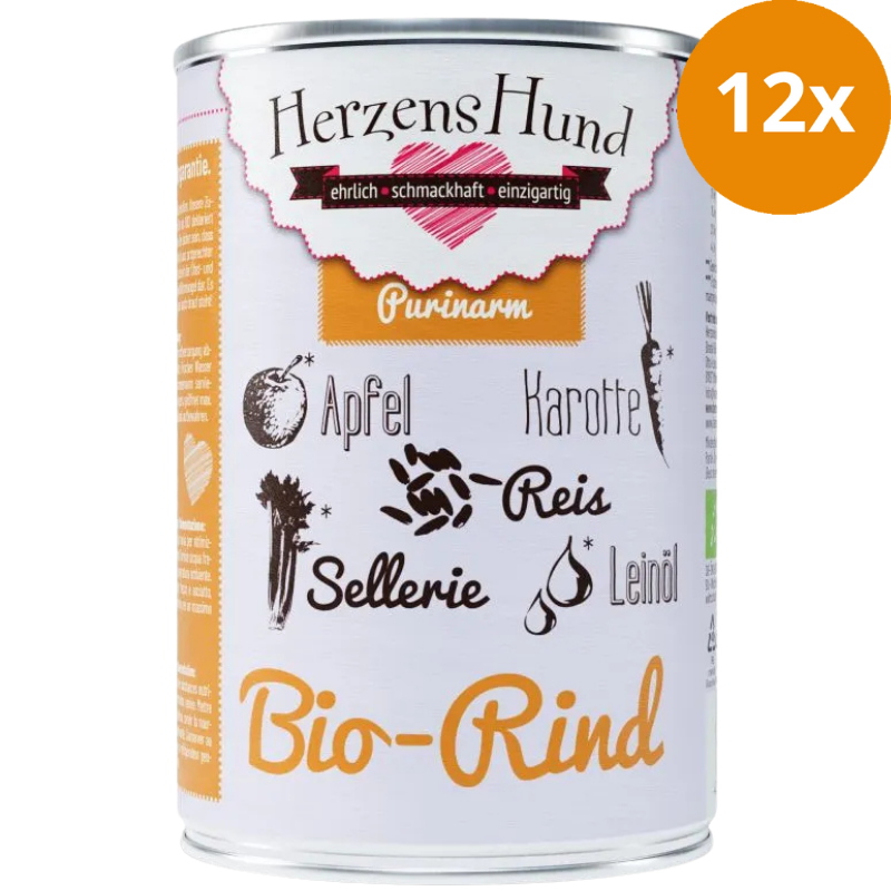 Herzenshund Bio-Rind mit Bio-Apfel 400g