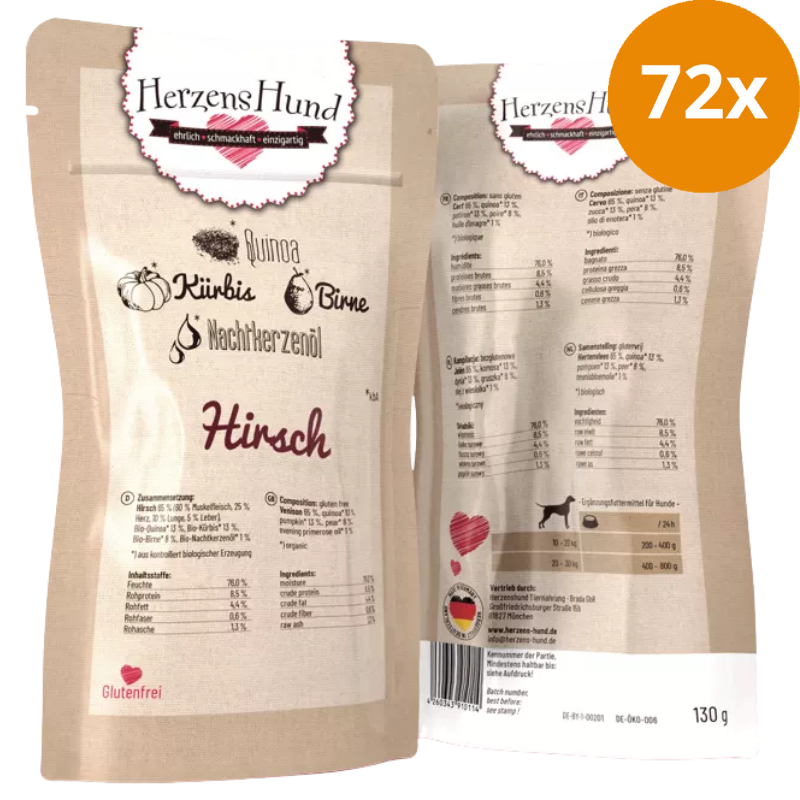HerzensHund Hirsch mit Quinoa 130 g