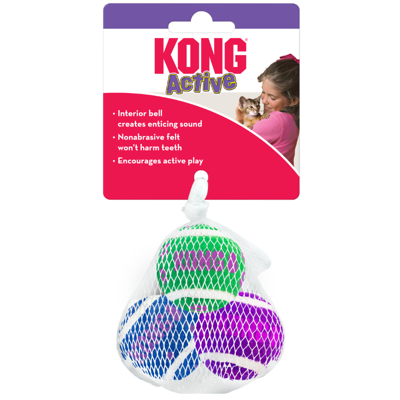 KONG Cat Tennis Balls with Bells