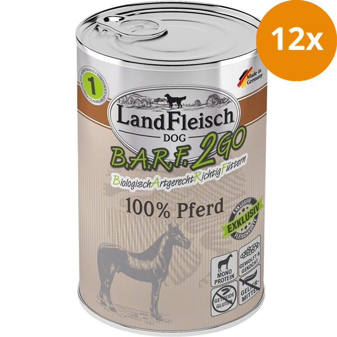 LandFleisch B.A.R.F.2GO Exklusiv Pferd 400 g