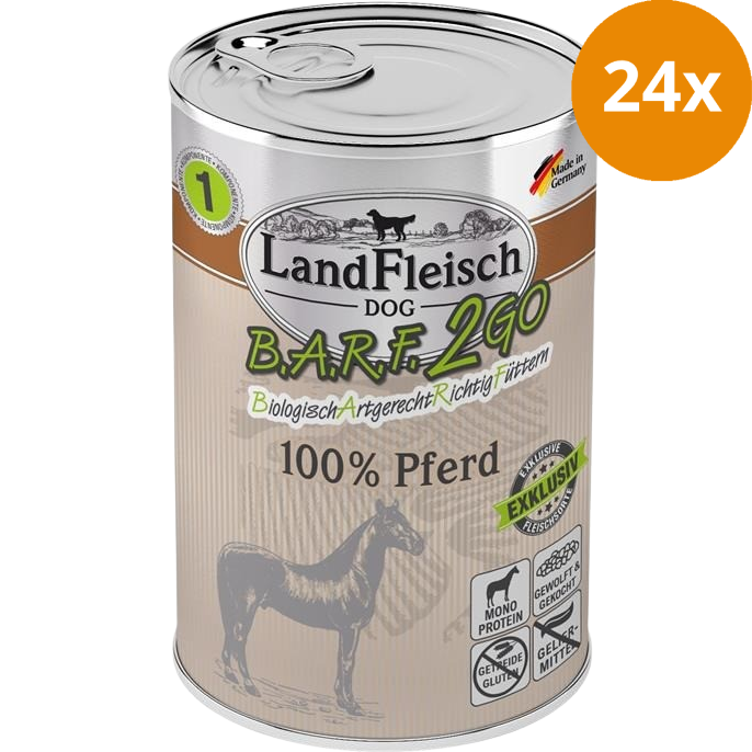 LandFleisch B.A.R.F.2GO Exklusiv Pferd 400 g