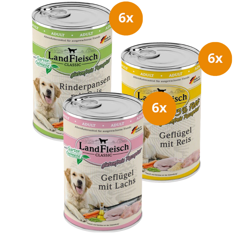Landfleisch Dog 400 g - Mix Sparpaket